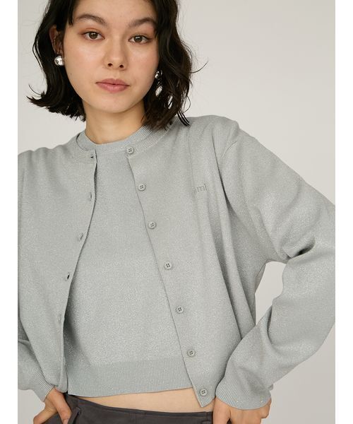 emmi カーディガン 「限定カラー」emmiロゴアンサンブルニットトップス