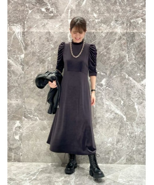 「LOULOU WILLOUGHBY」 7分袖ワンピース 1 グレー系その他 レディース_画像3