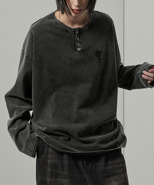 tシャツ 「Alfred Alex」ヴィンテージライクパウダーブリーチ加工ワン