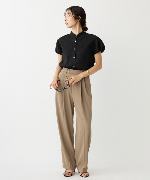 IENA サンダル ストラップヒールサンダル BLACK レディース