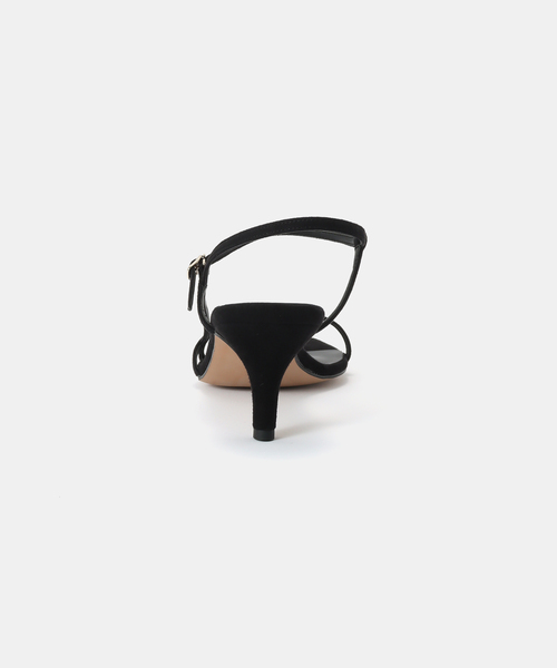 IENA サンダル ストラップヒールサンダル BLACK レディース