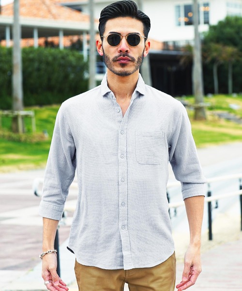 「JIGGYS SHOP」 「roshell」7分袖シャツ X-LARGE ホワイト系その他 メンズ_画像3