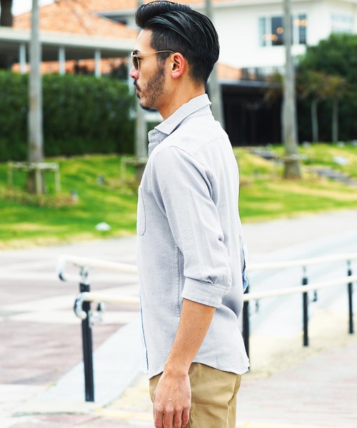 「JIGGYS SHOP」 「roshell」7分袖シャツ X-LARGE ホワイト系その他 メンズ_画像4