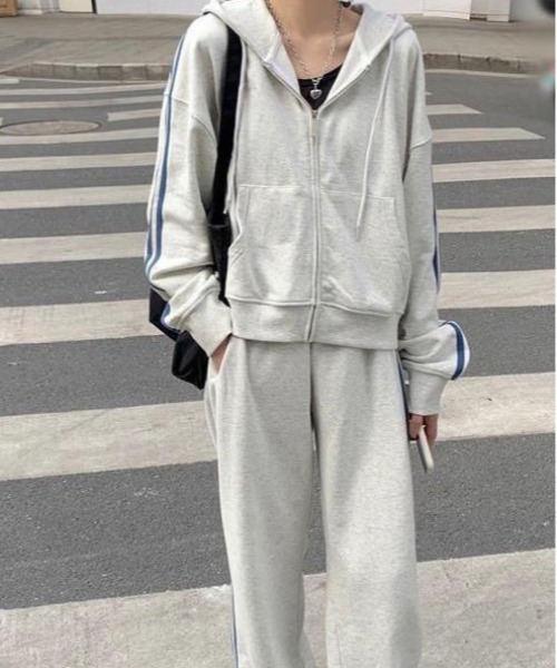ジャージ 「25年秋冬新作」サイドラインZIPパーカー×サイドライン
