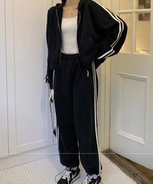 ジャージ 「25年秋冬新作」サイドラインZIPパーカー×サイドライン