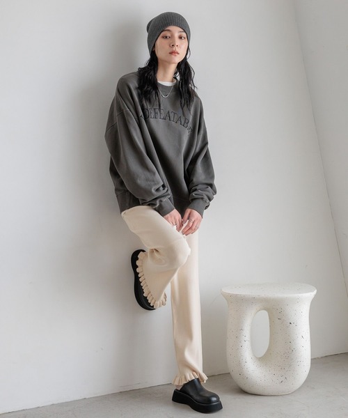 LOWRYS FARM（ローリーズファーム） パンツ スソフリルニットパンツ