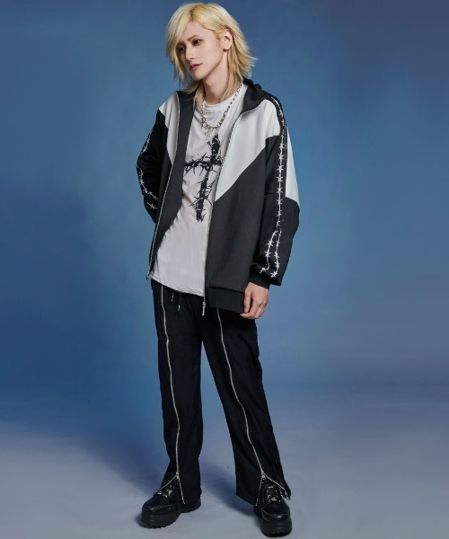 CIVARIZE　パーカー　スワロ CIVARIZE」 ジップアップパーカー FREE ブラック×パープル メンズ