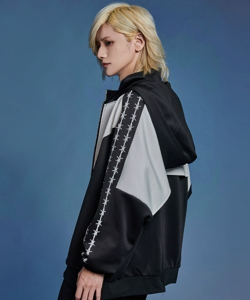 CIVARIZE」 ジップアップパーカー FREE ブラック×パープル メンズ