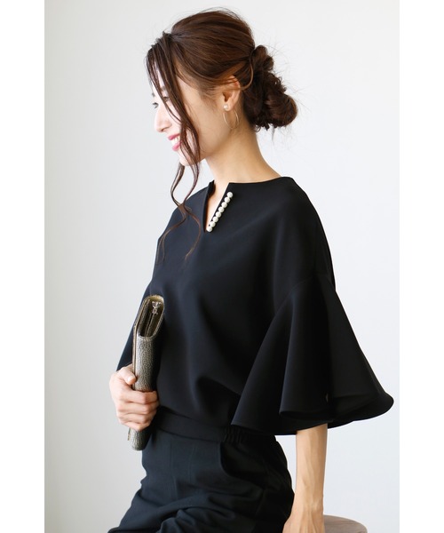 「Ehre style」 半袖カットソー FREE ブラック レディース_画像2