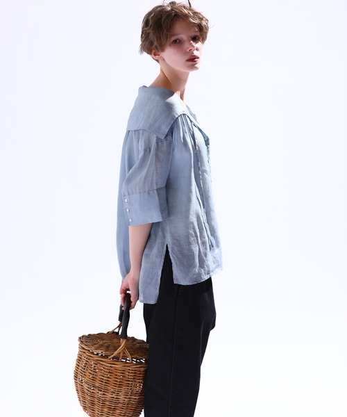 「Kelen」 7分袖ブラウス M ライトグレー レディース_画像5