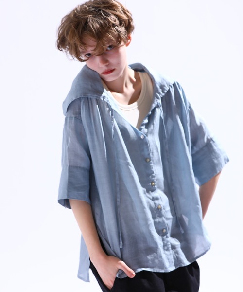 「Kelen」 7分袖ブラウス M ライトグレー レディース_画像6