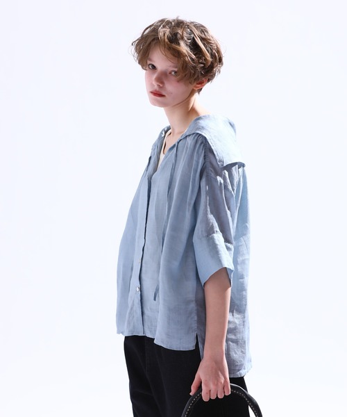 「Kelen」 7分袖ブラウス M ライトグレー レディース_画像7