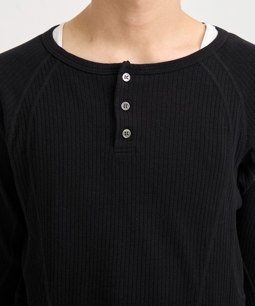 NVRFRGT tシャツ 別注 HENLEY PANELED SWEATER メンズ : ZOZOTOWN
