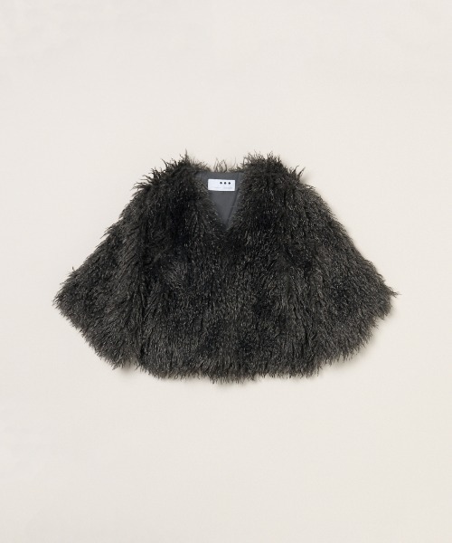 three dots ノーカラーボアジャケットアウター three dots（スリー ドッツ） ジャケット ノーカラージャケット