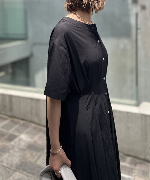 「un dix cors」 半袖ワンピース FREE ブラック レディース_画像3