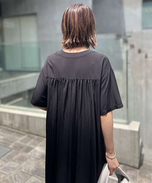「un dix cors」 半袖ワンピース FREE ブラック レディース_画像4