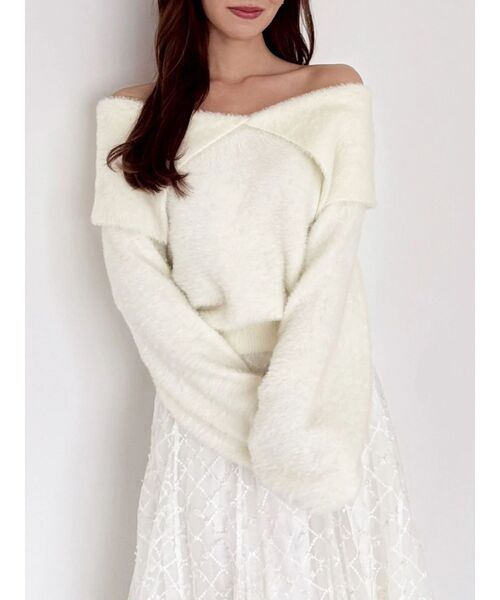 dazzlin（ダズリン） ニット セーター 2WAYミニシャギーオフショル