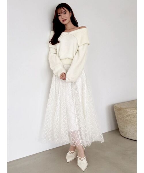 dazzlin（ダズリン） ニット セーター 2WAYミニシャギーオフショル