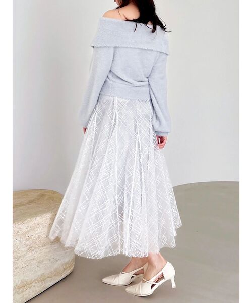 OBLI - 美品♡ オブリ　ニット　ホワイト dazzlin（ダズリン） ニット セーター 2WAYミニシャギーオフショル