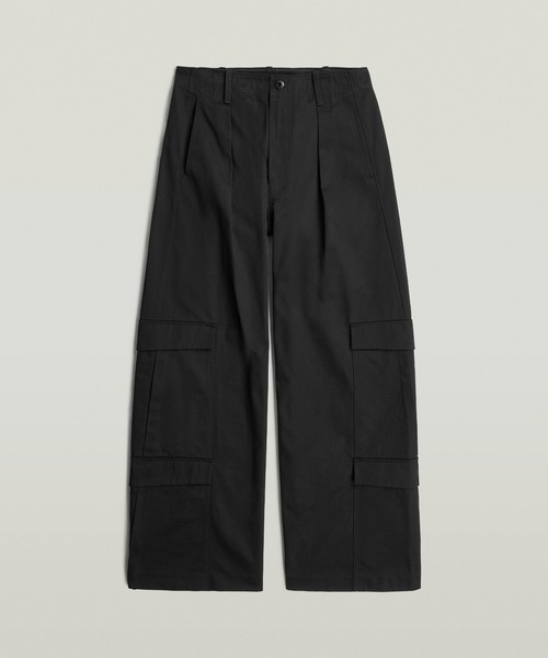 定価39600円 G-Star RAW Exclusives カーゴパンツ　黒 G-STAR RAW カーゴパンツ R-5N 3D PLEATED CARGO/立体裁断ワイドルーズ