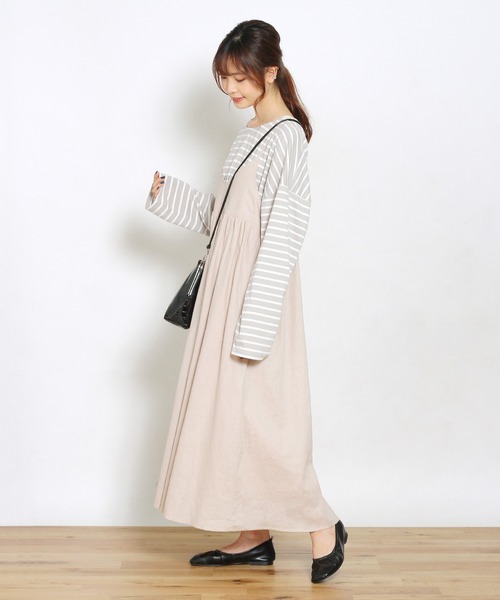 「Crisp」 キャミソールワンピース FREE ベージュ レディース_画像2