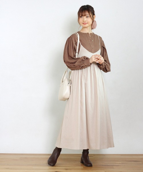 「Crisp」 キャミソールワンピース FREE ベージュ レディース_画像5