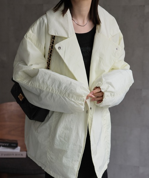 ダウンコート ダウンジャケット プライトタフタファイバーダウンPコート/パディングブルゾン レディース | sakishimatokyo | 10