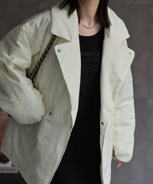 ダウンコート ダウンジャケット プライトタフタファイバーダウンPコート/パディングブルゾン レディース | sakishimatokyo | 17