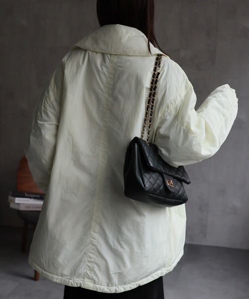 ダウンコート ダウンジャケット プライトタフタファイバーダウンPコート/パディングブルゾン レディース | sakishimatokyo | 08