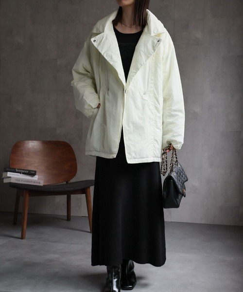 ダウンコート ダウンジャケット プライトタフタファイバーダウンPコート/パディングブルゾン レディース | sakishimatokyo | 21