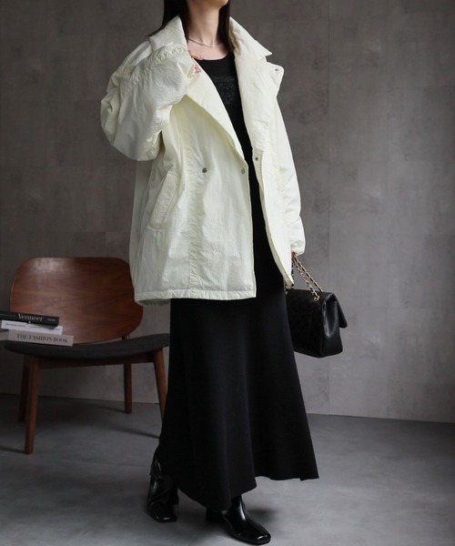 ダウンコート ダウンジャケット プライトタフタファイバーダウンPコート/パディングブルゾン レディース | sakishimatokyo | 24