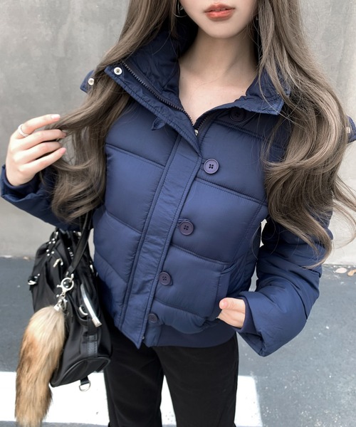 VEILA ダウンコート ダウンジャケット ファーフードショートダウン