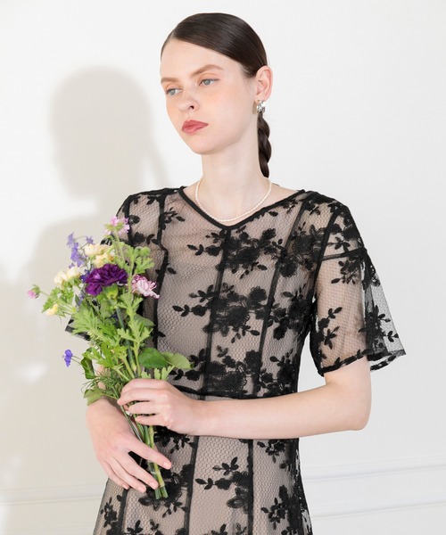 「Leja」 半袖ワンピース MEDIUM ブラック レディース_画像3