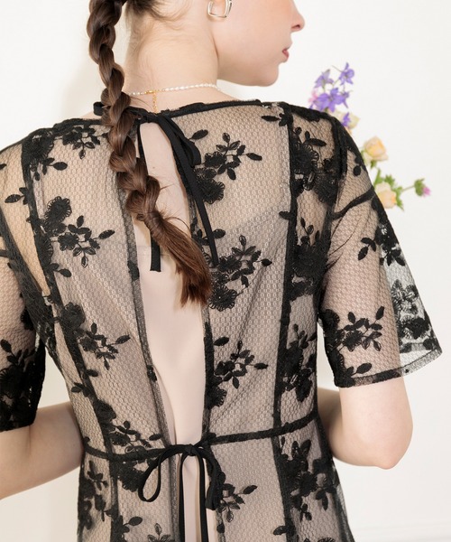 「Leja」 半袖ワンピース MEDIUM ブラック レディース_画像5