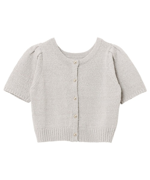 「andme」 半袖ニット M ライトグレー レディース_画像4