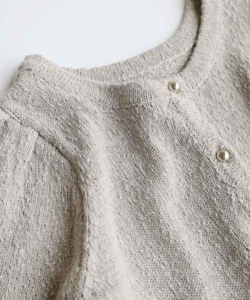 「andme」 半袖ニット M ライトグレー レディース_画像5