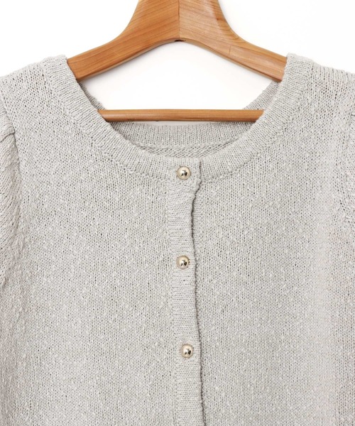 「andme」 半袖ニット M ライトグレー レディース_画像6