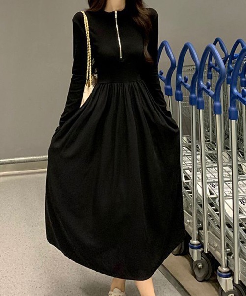 Sally Lunn ワンピース ハイウエストハーフジップワンピース