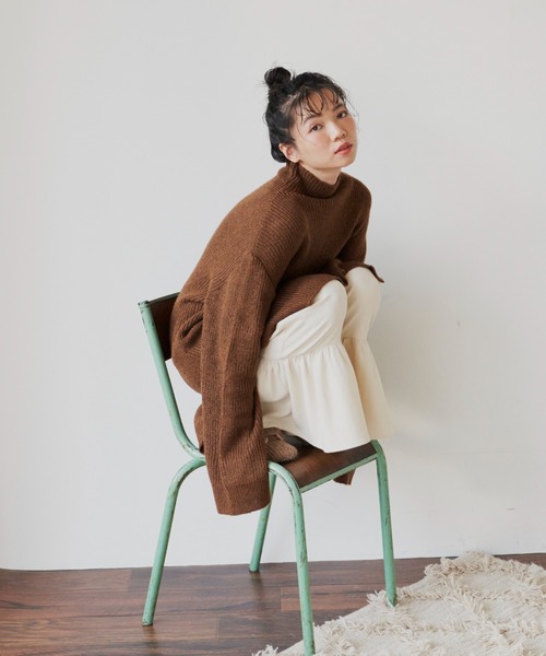 「MERLOT」 長袖ニット FREE ブルー レディース_画像7