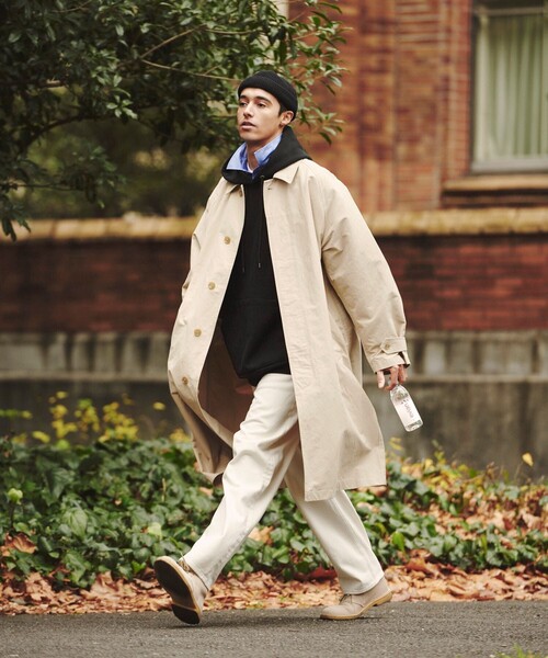 FREAKSSTOREビーバーロングコート/ステンカラーコート　ベージュ FREAK'S STORE（フリークスストア）の「ビーバーステンカラーコート