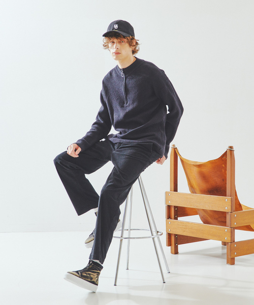 「alfredoBANNISTER」 ハイカットスニーカー 40 ネイビー メンズ_画像6