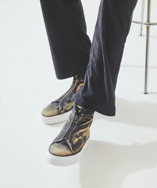 「alfredoBANNISTER」 ハイカットスニーカー 40 ネイビー メンズ_画像7