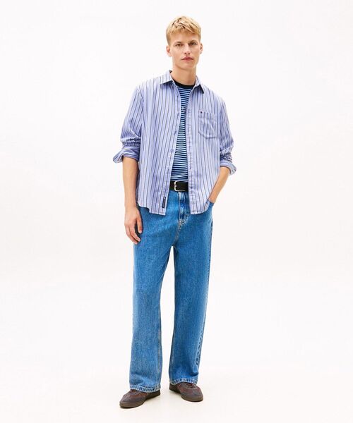 トミー ジーンズ（ JEANS）/リラックスストライプツイルシャツ TOMMY JEANS（トミー・ジーンズ） シャツ リラックスストライプツイル