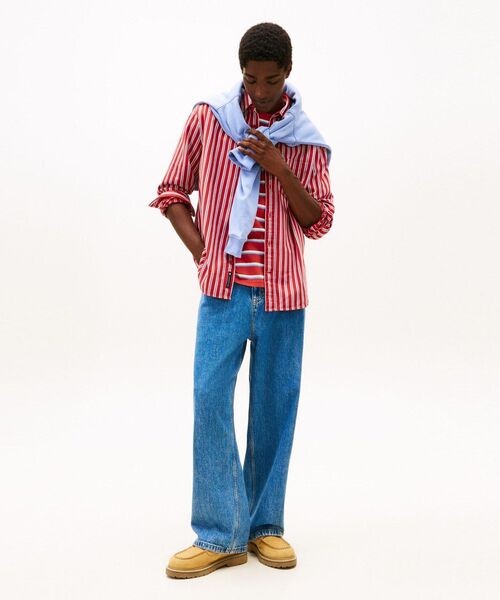 TOMMY JEANS（トミー・ジーンズ） シャツ リラックスストライプツイル