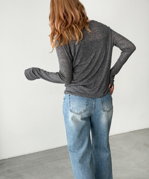 「CANAL JEAN」 長袖カットソー ONE SIZE ホワイト レディース_画像6