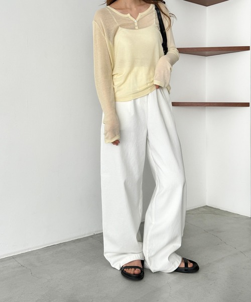 「CANAL JEAN」 長袖カットソー ONE SIZE ホワイト レディース_画像9