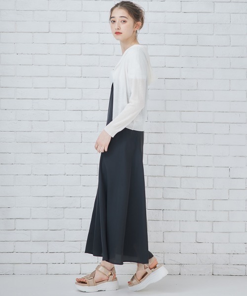 「12Twelve Agenda」 カーディガン M チャコールグレー レディース_画像3