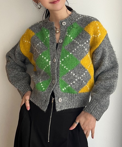 KENZO アーガイル柄カーディガン Kenzo Kenzo Weave カーディガン | ブルー | FARFETCH JP