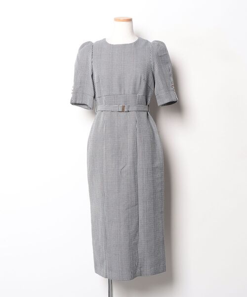 Her lip to チェック柄7分袖ワンピース M ホワイト レディース