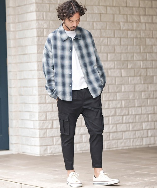 「CAMBIO」 カーゴパンツ M オリーブ メンズ_画像4